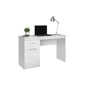 Mesa Escrivaninha Juvenil Vitória C/ 1 Porta E 1 Gaveta Branco - Demóbile