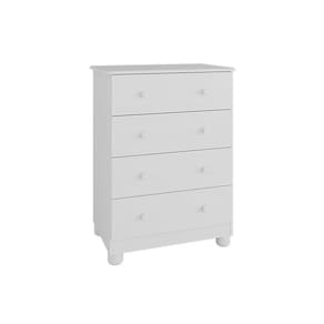 Cômoda Bebê Júnior C/ 4 Gavetas Branco - Peroba