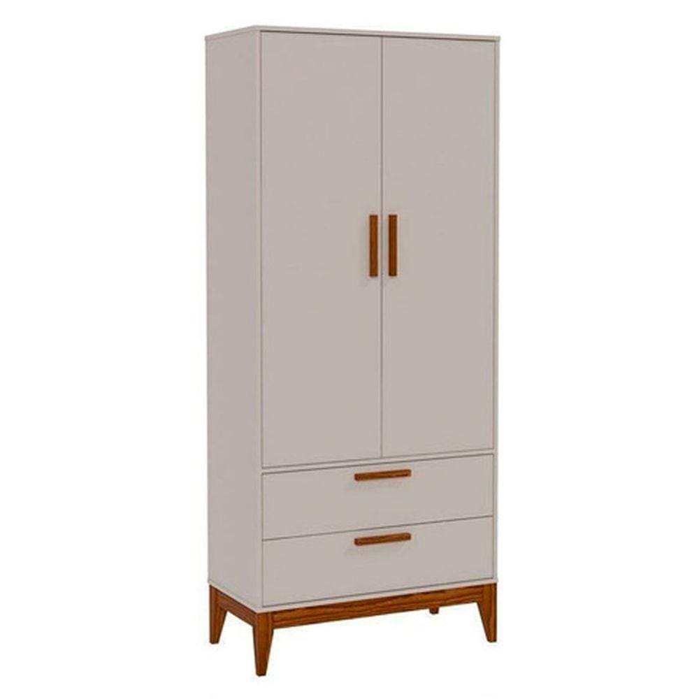 Guarda Roupa Infantil 2 Portas e 2 Gavetas Nature 100% MDF Cor Cinza Eco Wood - Matic Móveis
