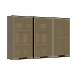 Armário Aéreo P/ Cozinha Connect 3 Portas De Vidro 120cm Duna - Henn