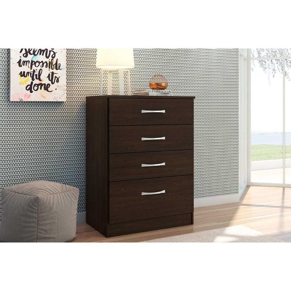 Cômoda De Quarto Astral C/ 4 Gavetas ébano Touch - Demóbile