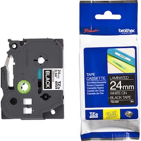 Fita Brother TZE-355 24mm Branco/Preto