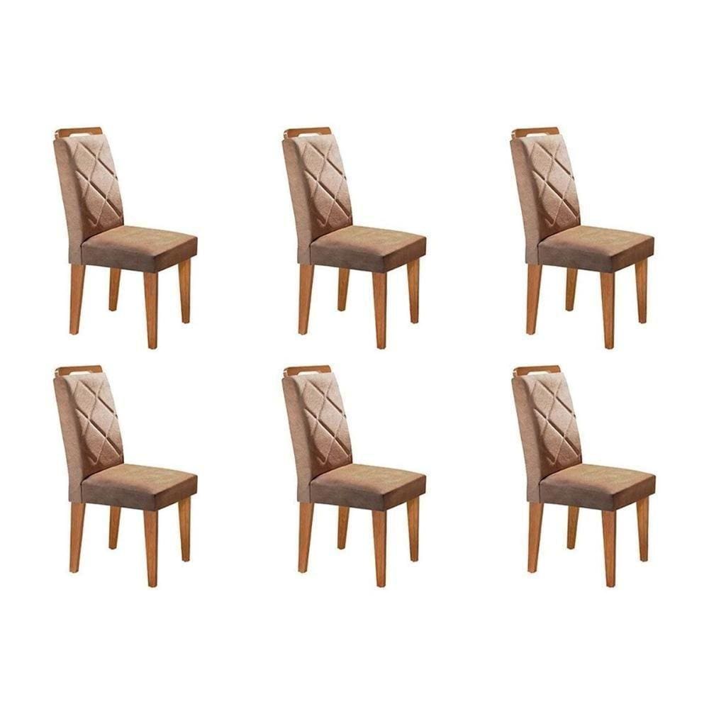Cadeira Sala De Jantar Melissa Kit 6 Un Imbuia/Linho Turim - Rufato