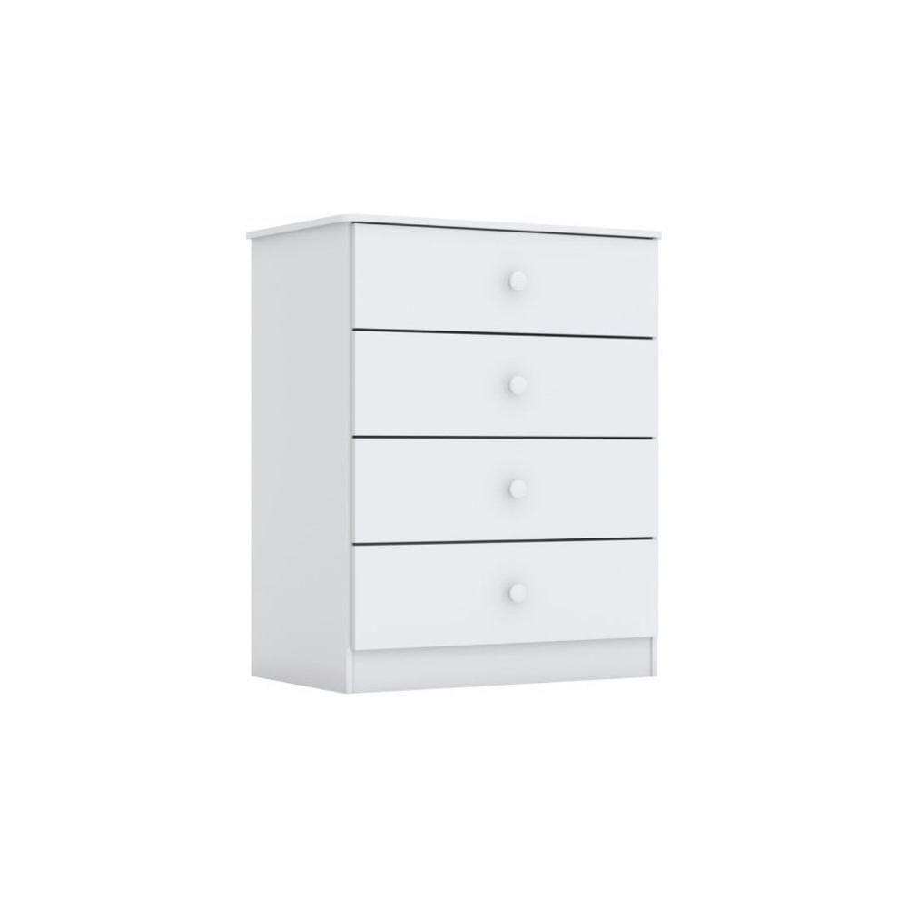 Cômoda De Quarto Labirinto C/ 4 Gavetas Branco - Henn