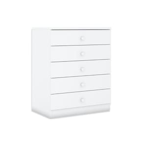 Cômoda Bebê Bala De Menta 5 Gavetas Branco - Henn