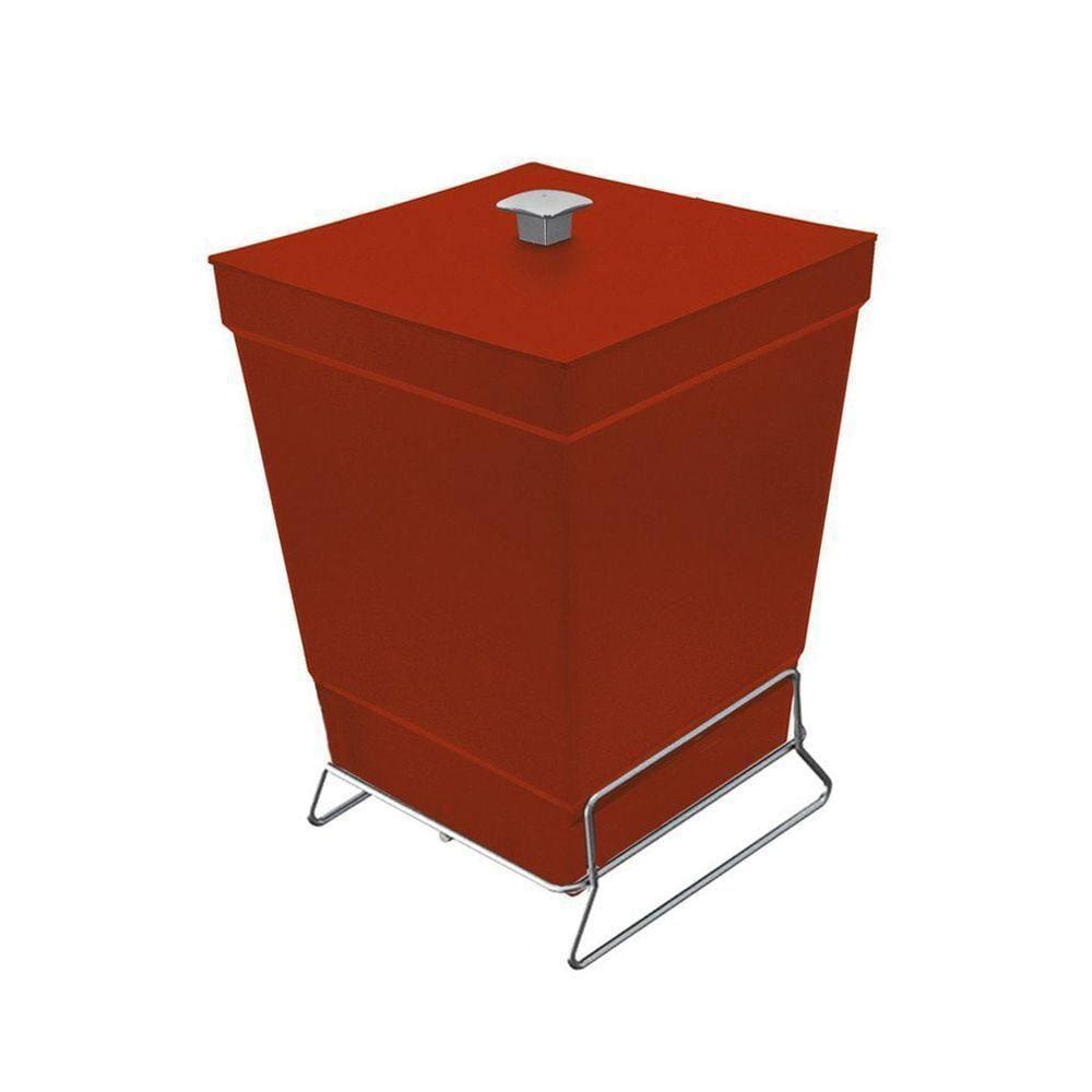 Lixeira Para Banheiro De Plástico Com Suporte Apoio - Stolf Vermelho