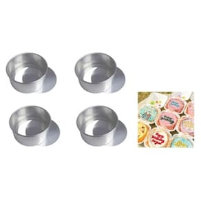 Kit 4 Formas Para Bolo Bentô Cake Fundo Falso / Removível