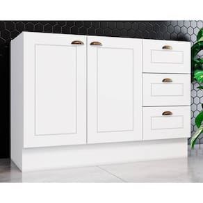 Módulo Cozinha Henn Americana Balcão 2 Portas E 3 Gavetas P/ Pia 120cm S/tampo Branco