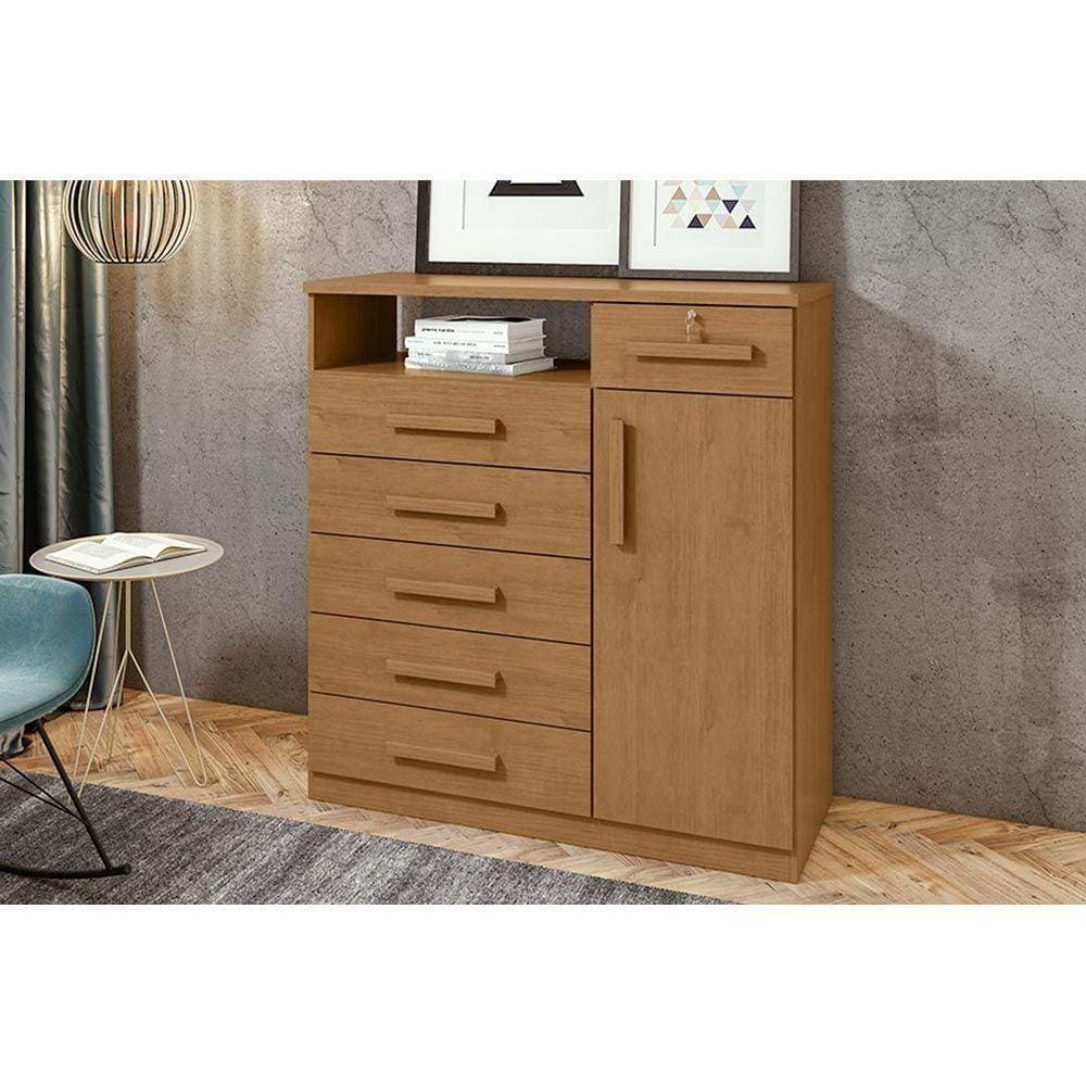 Cômoda Infantil Da Vinci New 1porta + 1nicho E 6 Gavetas Rovere - Lopas