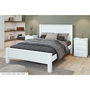 Cama De Casal Athenas Branco - Lopas