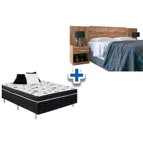 Cama Box Casal Conjugada Ortopédico + Cabeceira Plus Atacama