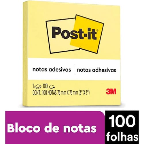 imagem-POST-IT 100 Notas 76 X 76MM Amarelo 3M