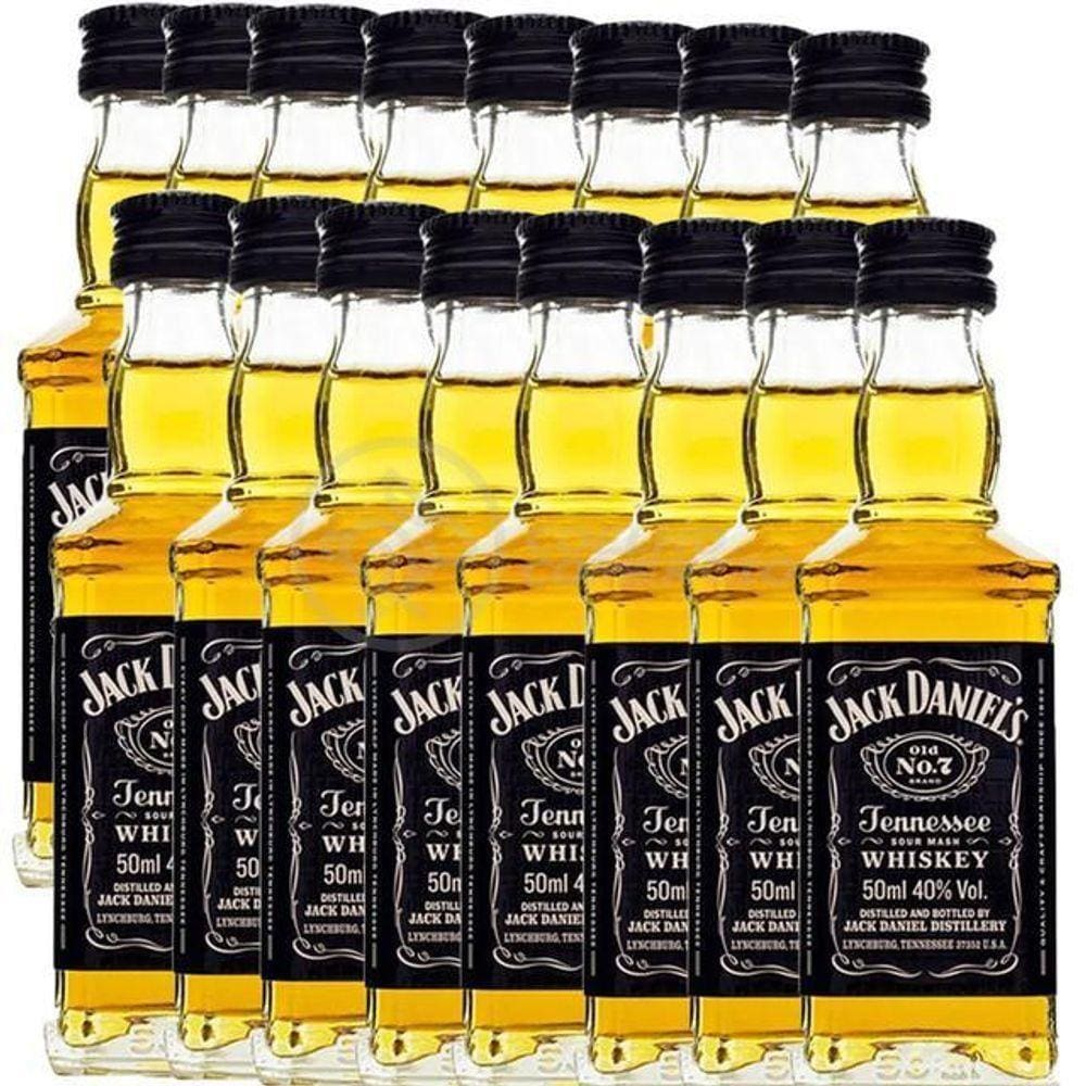 Kit 16 Padrinhos Casamento Mini Whisky Jack Daniels 50Ml