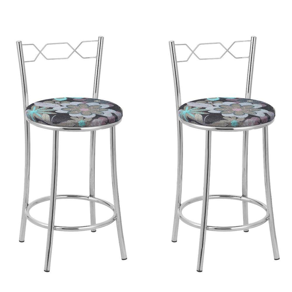 Kit 2 Banquetas Cromadas BC51-C E507 Cromada/Preto