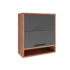 Armário Aéreo Cozinha Modulado Syrah C/ 2 Portas Castanho/chumbo - Ronipa