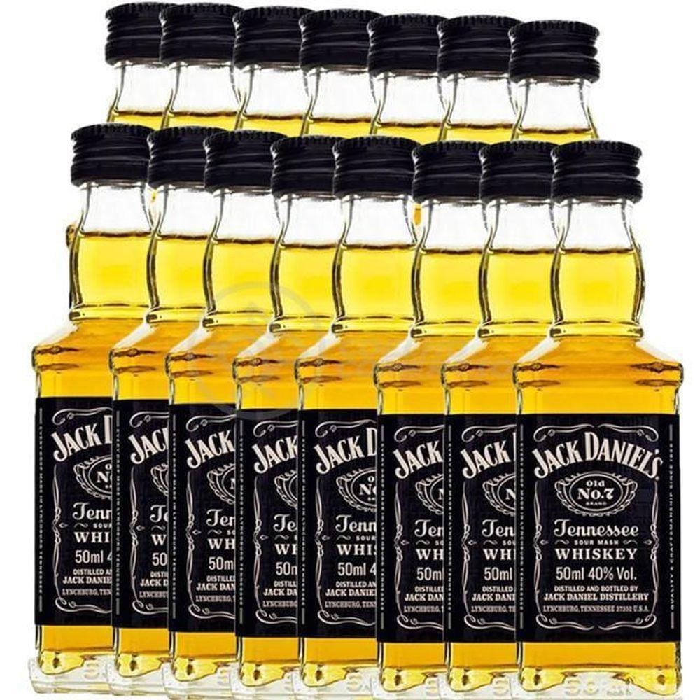 Kit 15 Padrinhos Casamento Mini Whisky Jack Daniels 50Ml