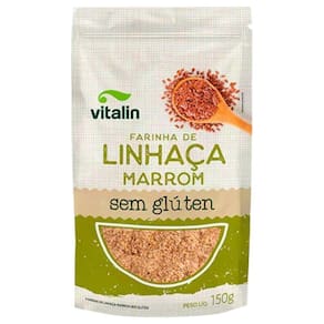 Kit 2X: Farinha De Linhaça Marrom Sem Glúten Vitalin 150G