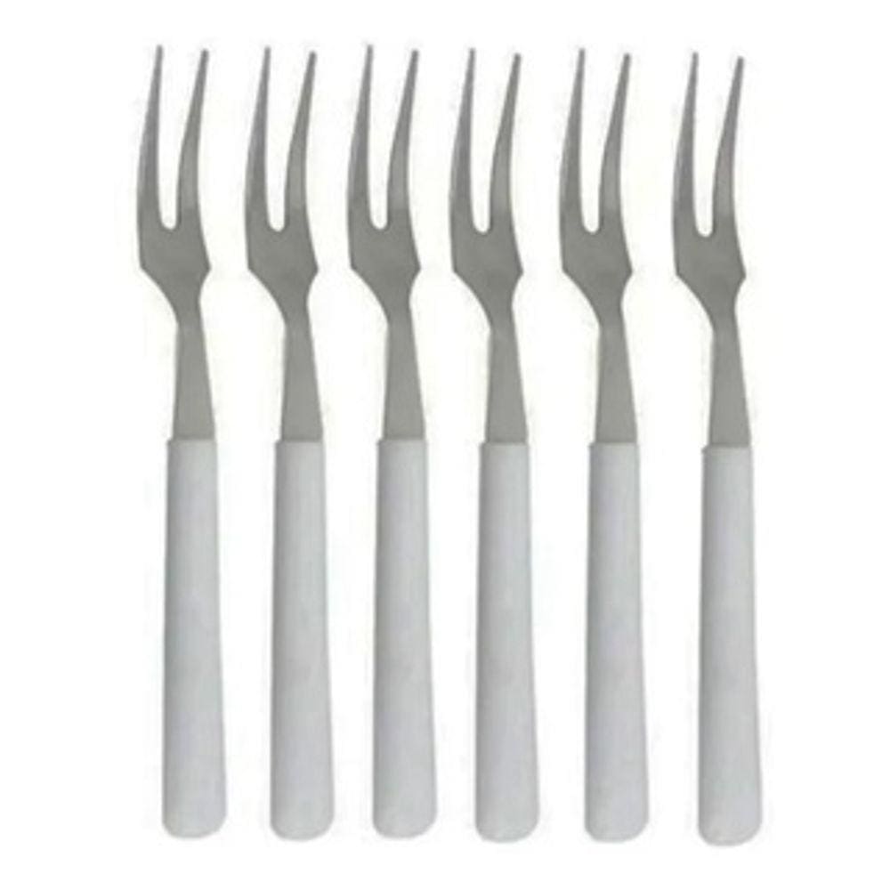 Kit 6 Garfos Para Petiscos Aperitivos Frios Fondue Frutas