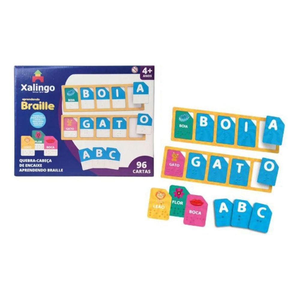 Quebra Cabeça Aprendendo Braille 96 Pçs Educativo Inclusivo