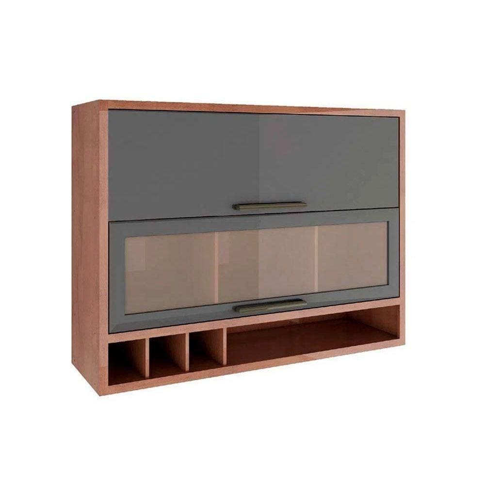 Módulo Cozinha Ronipa Marsala Armário Reflecta C/ 2 Portas Castanho/chumbo