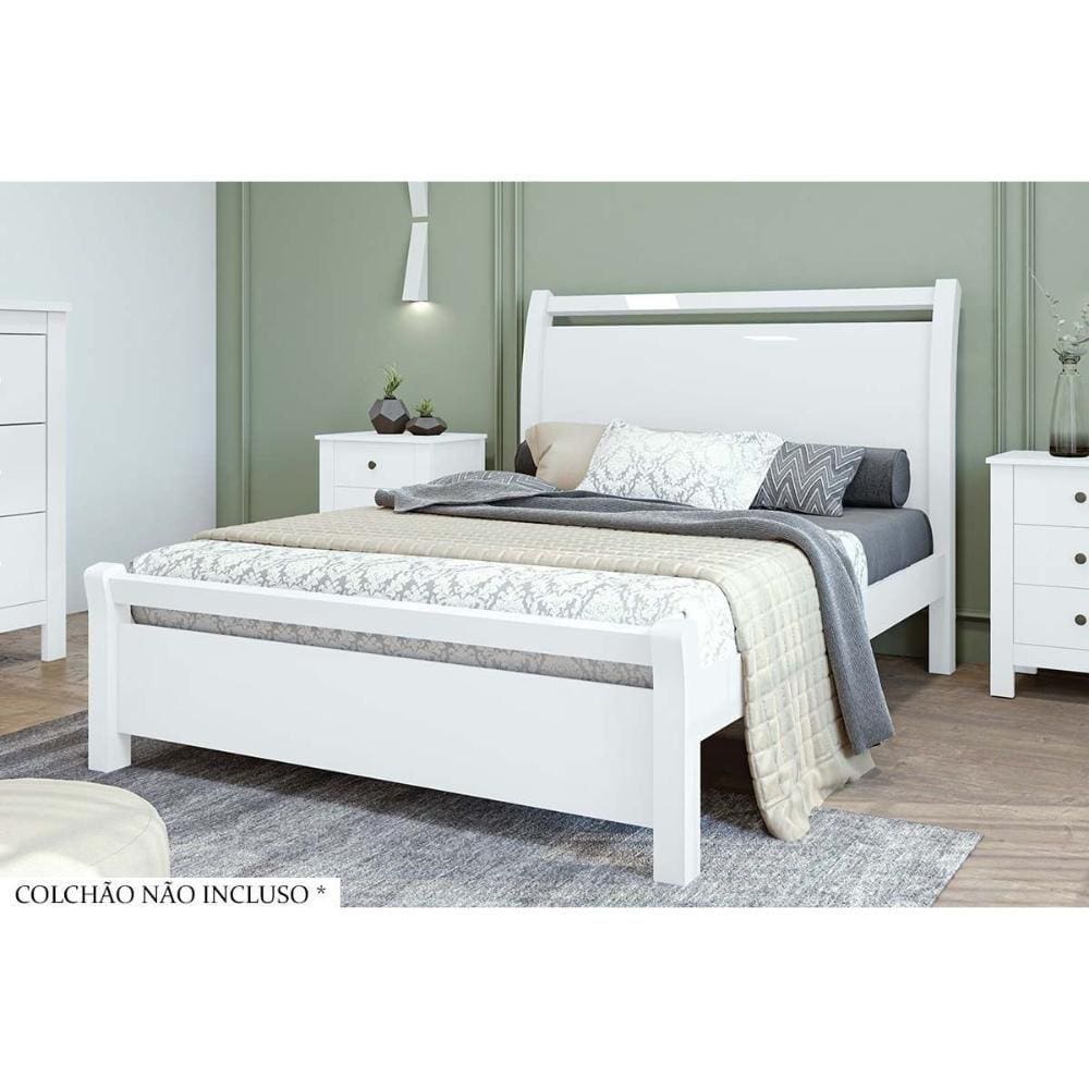 Cama De Casal Reali Branco - Lopas