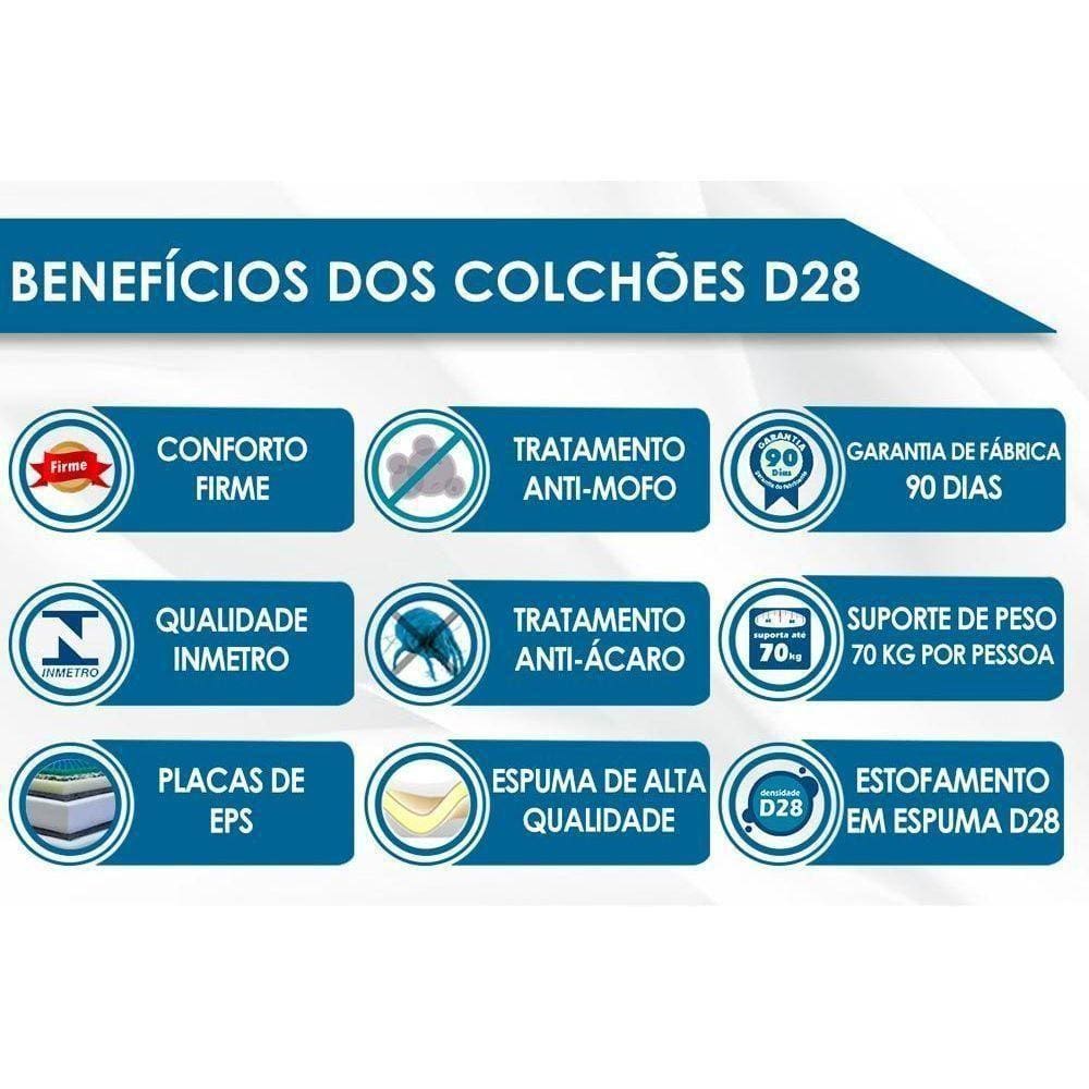 Colchão Queen Espuma Compact Ag 65 / D28 / Pantanal Thierry (158X198X17) - Anjos