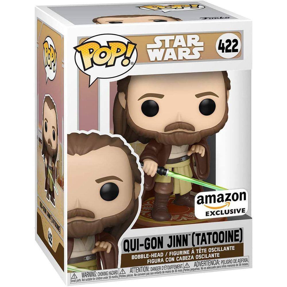 Funko Pop! Star Wars: Across The Galaxy - Qui-Gon Jinn (Tattooine), Exclusivo da Amazon