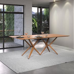 Mesa de Jantar Retangular 6 Lugares EVA Castanho
