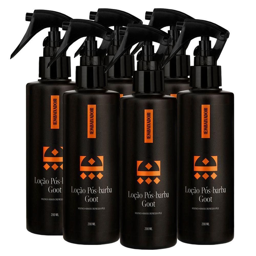 Kit 06 Loção Pós Barba Goot Embaixador 200Ml