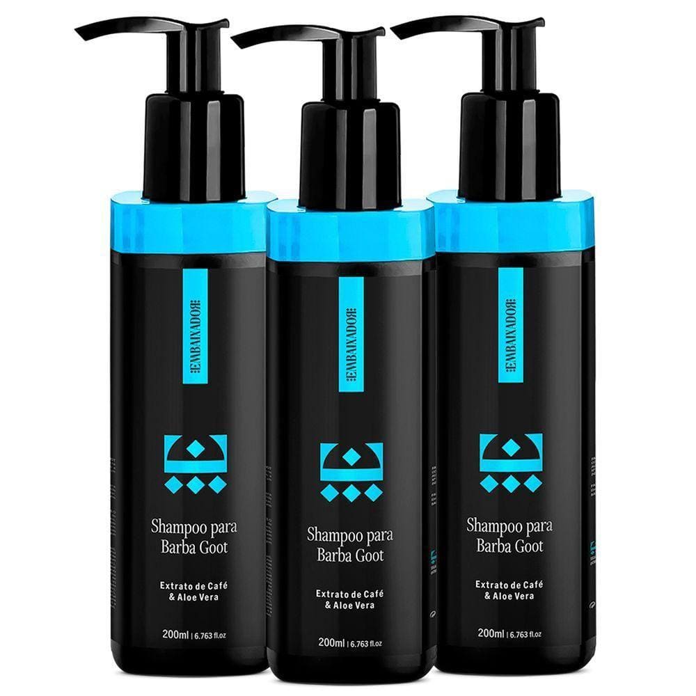 Kit 03 Shampoo Para Barba Goot Embaixador 200Ml