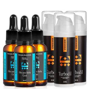 Kit 03 Óleo Para Barba Goot + 03 Blend Turbodil Embaixador 30Ml