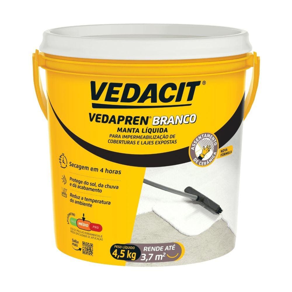 Impermeabilizante Vedapren Manta Líquida 4,5kg Branco