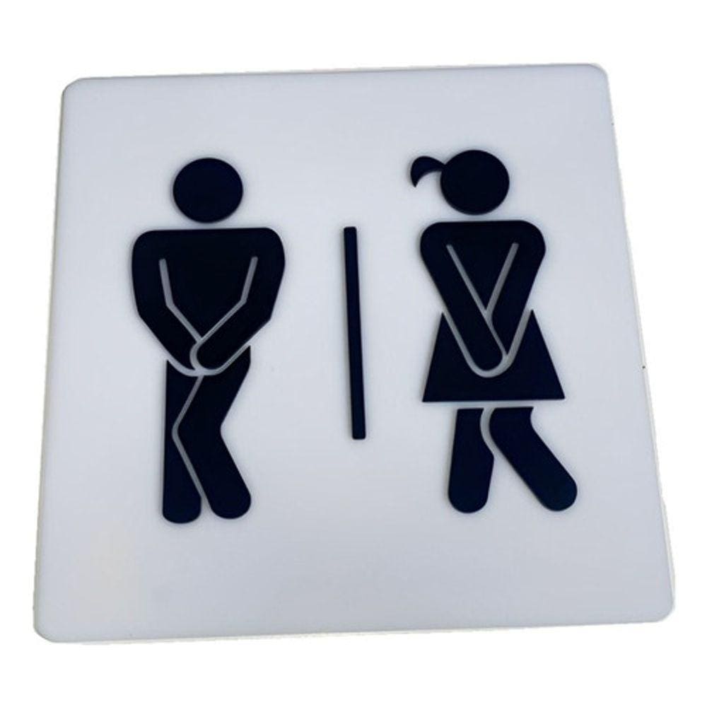Placa Sinalização Banheiro Identificação Lavabo 3d Unissex