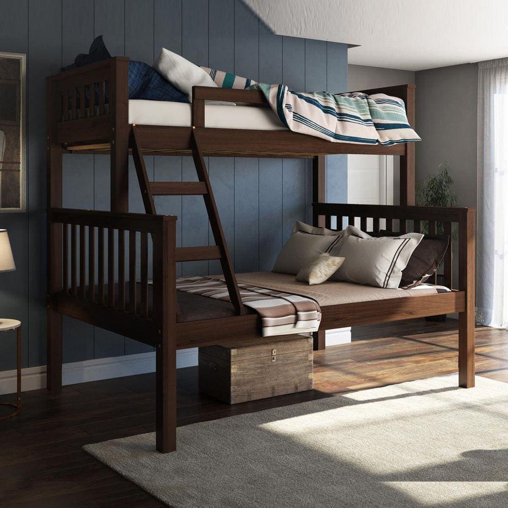 Beliche com Cama de Casal Castanho Escuro com Cama de Casal - Saraiva