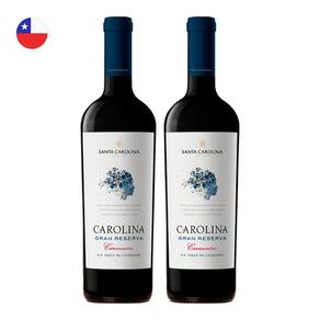 Kit 2 Vinhos Santa Carolina Gran Reserva Carmenére Tinto Chile 750ml