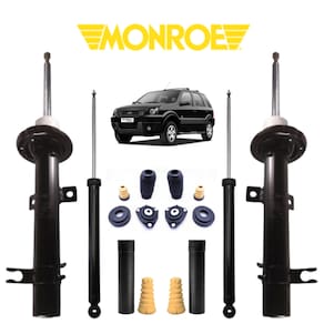 Jogo Amortecedor Monroe + Kit Batente Dianteiro/Traseiro Ford Ecosport 2004