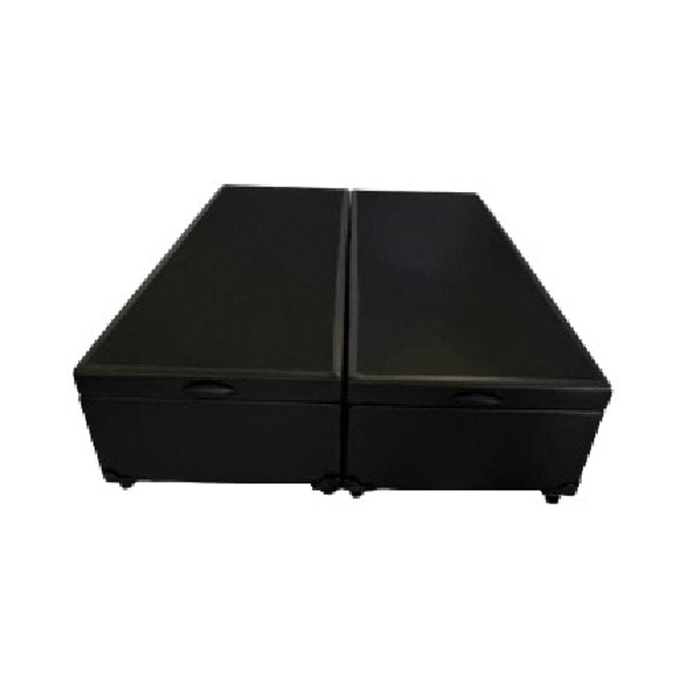 Cama Box Baú Queen Bipartido Linhão Preto Com Pistão A Gás