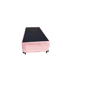 Cama Box Baú Solteirao King Suede Rosé com 203x96x44cm