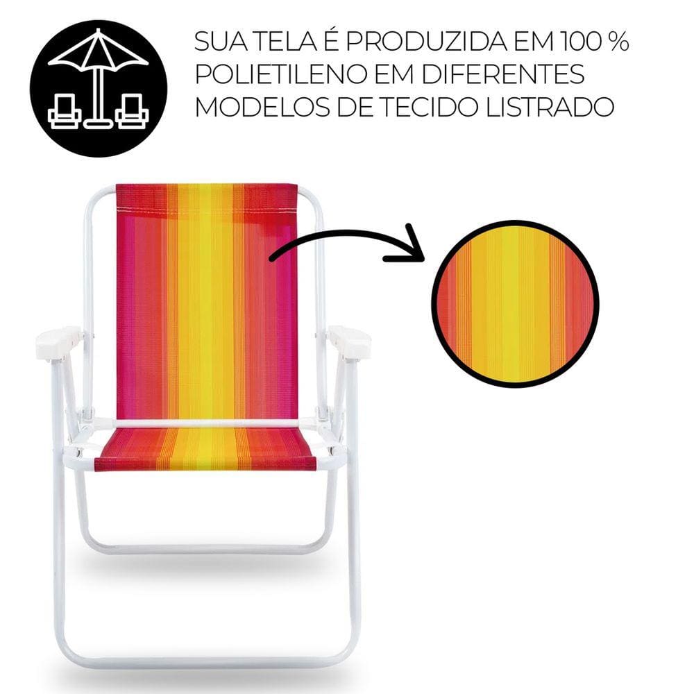 Tela De Reposição P/Cadeira Alta Mor Amarelo e Vermelho 2200
