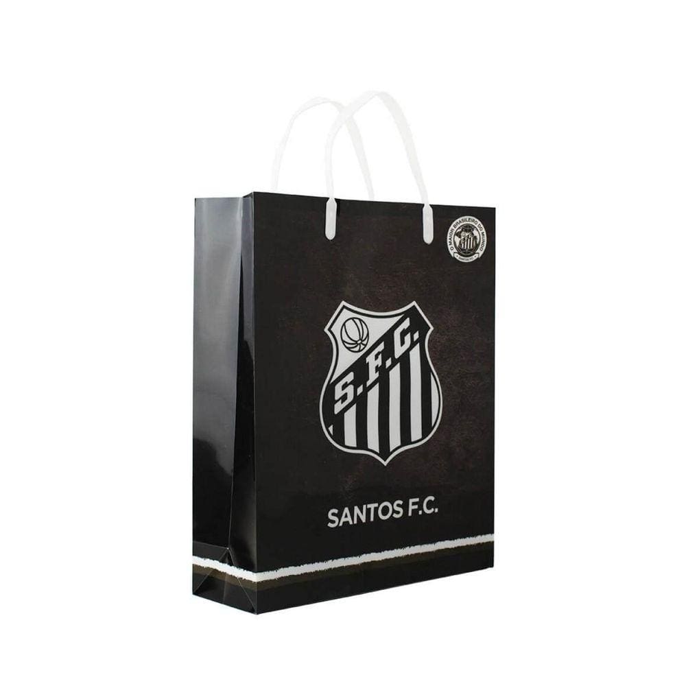 Sacola De Presentes Escudo Time 33X9X27Cm - Santos
