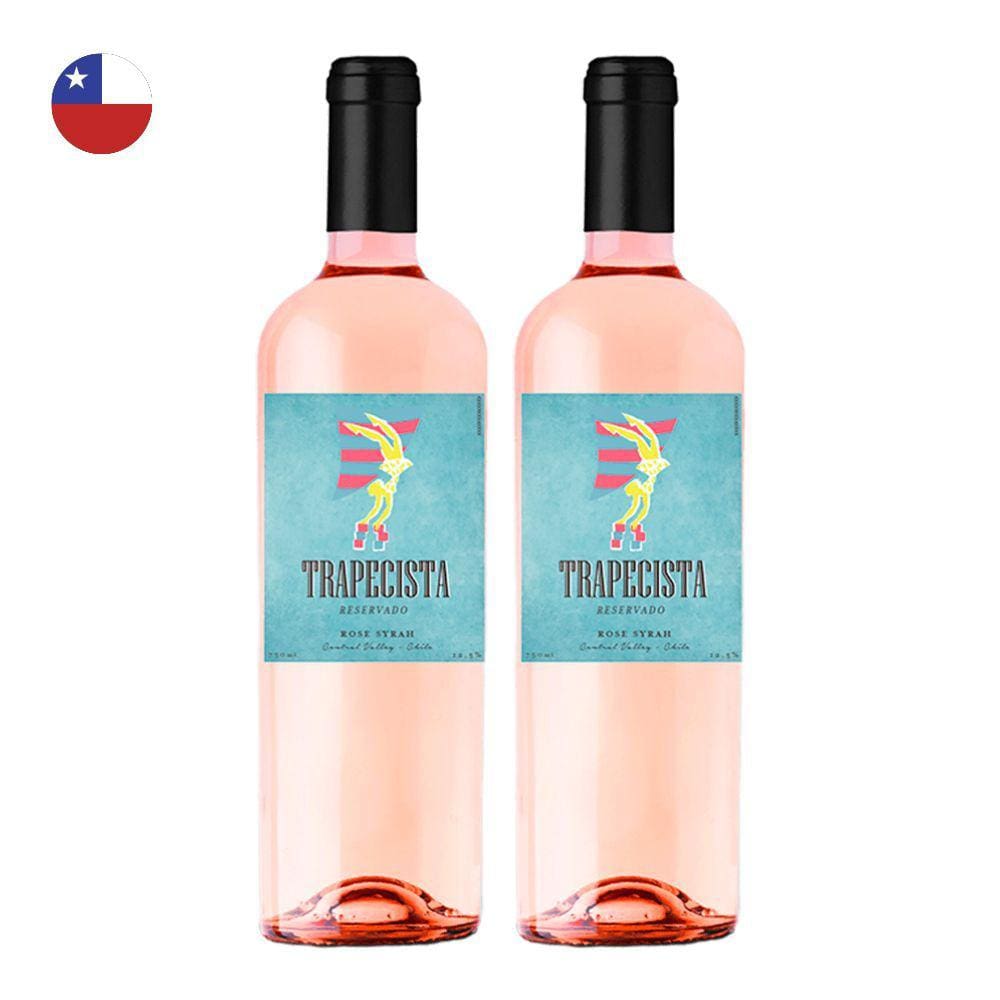 Kit 2 Vinhos Trapecista Reservado Syrah Rosé Chile 750ml