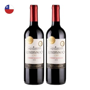 Kit 2 Vinhos Santa Carolina Reservado Cabernet Sauvignon Tinto Chile 750ml