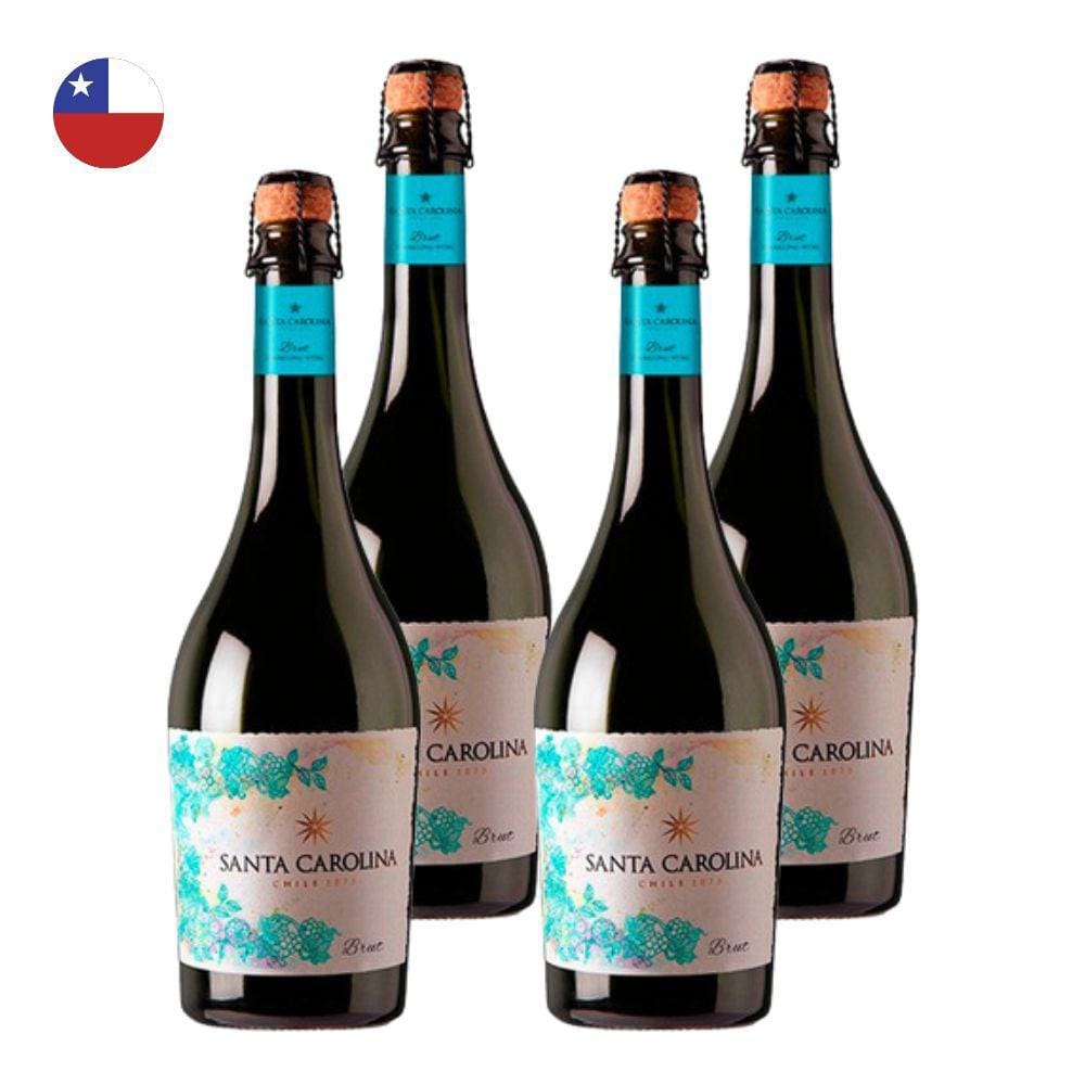 Kit 4 Espumantes Santa Carolina Brut Branco Chile 750ml