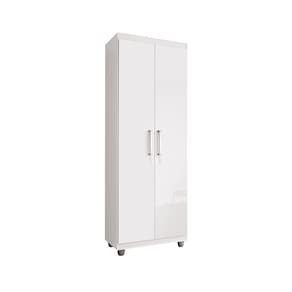 Armário Multiuso Roma 2 Portas 4 prateleiras Sapateira Lavanderia Branco - E. E. Móveis