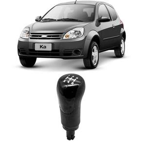 Manopla Bola Câmbio Ecosport 5 Marchas Preto Com Lente Preta
