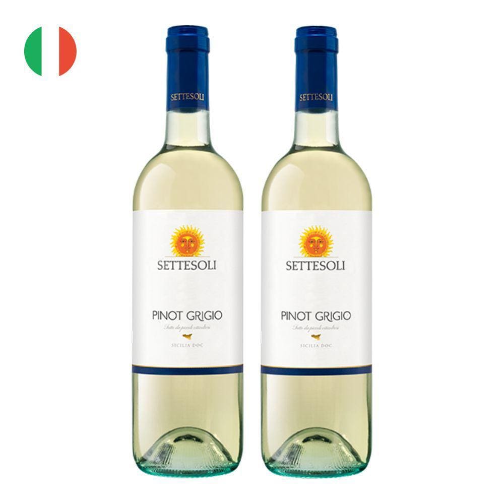 Kit 2 Vinhos Settesoli Pinot Grigio Branco Itália 750ml