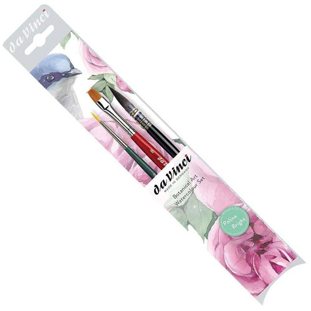 Kit De Pinceis Da Vinci Polina Bright com 3 Unidades Série 498, 5570 e 5880 Set No. 4216