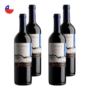 Kit 4 Vinhos Ventisquero Clásico Merlot Tinto Chile 750ml