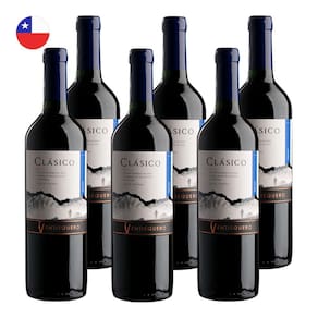 Kit 6 Vinhos Ventisquero Clásico Merlot Tinto Chile 750ml