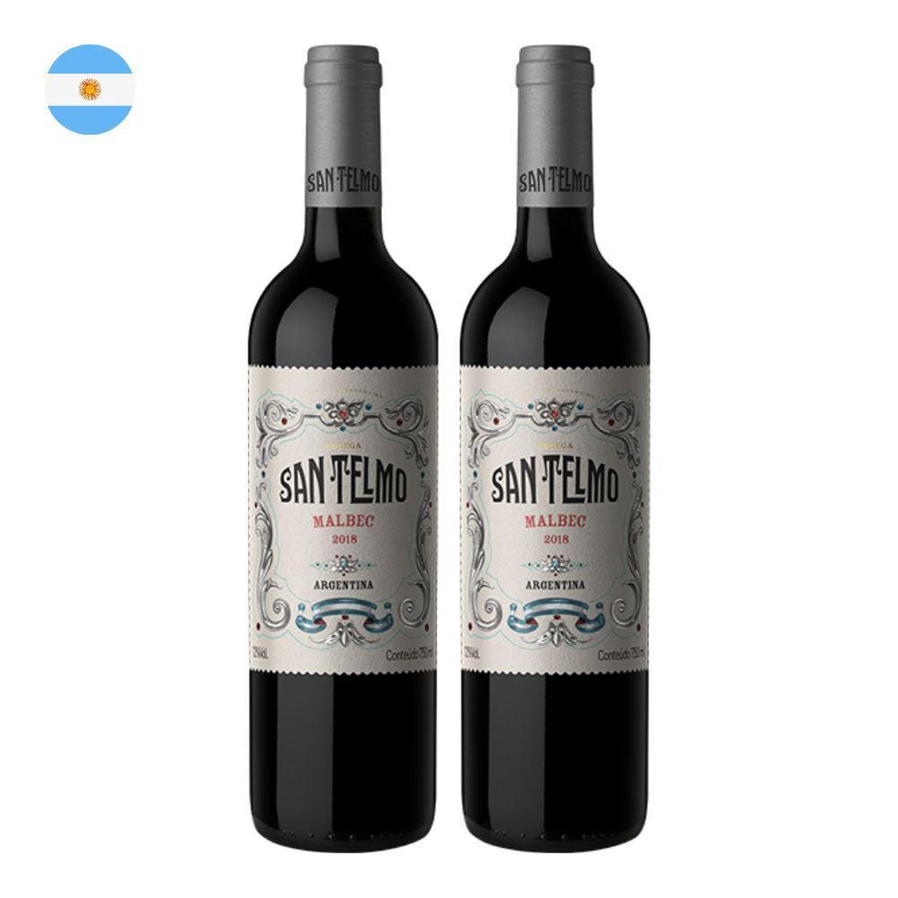 Kit 2 Vinhos San Telmo Malbec Tinto Argentina 750ml